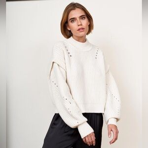 NWOT La Ligne Balthazar Sweater Crewneck Knit Wool Cashmere Cream XS HTF